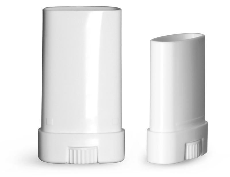 Plastic Tubes, White Polypropylene Oval Deodorant Tubes, (Bulk) Caps Not Included 