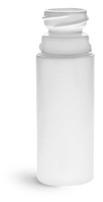 Plastic Bottles, White HDPE Child Resistant Roll-On Cylinders (Bulk), Caps NOT Included