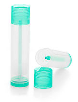 Natural/Aqua Lip Balm Tube w/ Aqua Cap