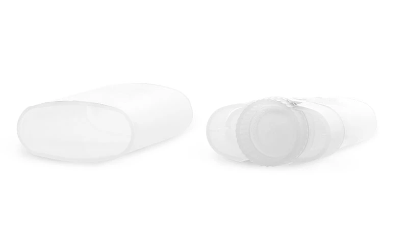 .35 oz Natural Polypropylene Oval Lip Balm Tubes w/ Caps