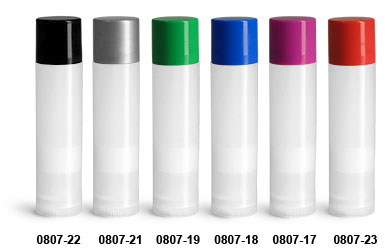 Original Natural Lip Balm Tubes w/ Colored Caps