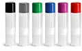 Natural Polypropylene Lip Balm Tubes w/ Colored Caps