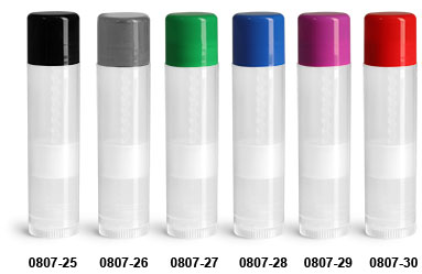 New Natural Lip Balm Tubes w/ Colored Caps