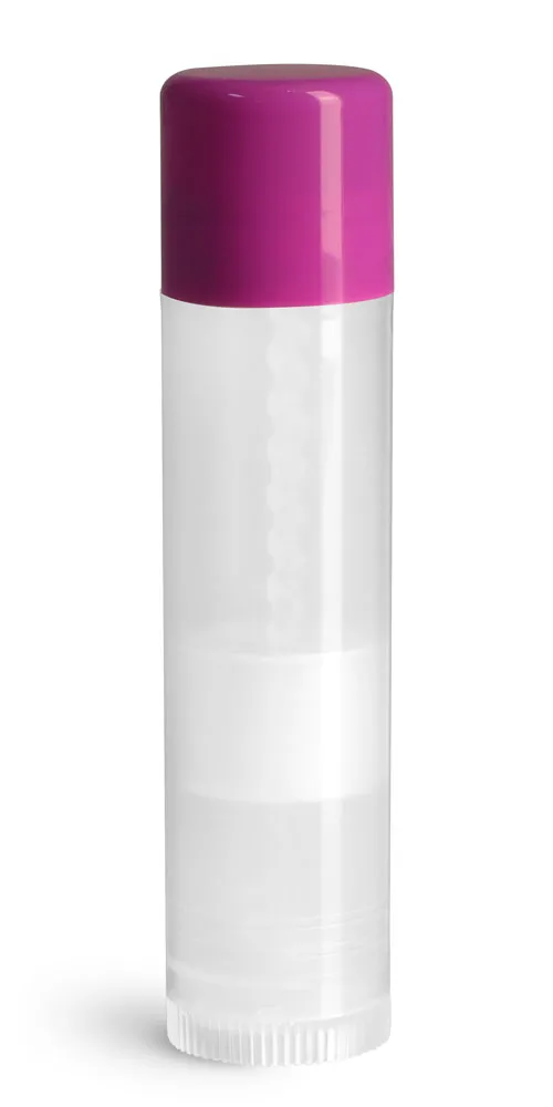 .15 oz Natural Lip Balm Tubes w/ Purple Caps