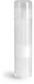 Natural Polypropylene Lip Balm Tubes w/ Caps