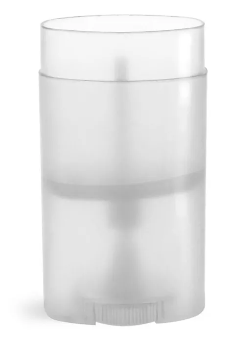 2.12 oz Plastic Tubes, Natural Polypro Oval Deodorant Tubes (Bulk), Caps NOT Included