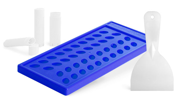 Lip Balm Filling Tray and Scraper For Oval Lip Balm Tubes