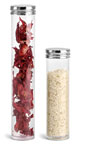 Clear Propionate Round Tubes w/ Silver Metal Screw Caps