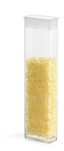 Plastic Tubes, Clear Propionate Rectangular Tubes w/ Natural LDPE Plugs