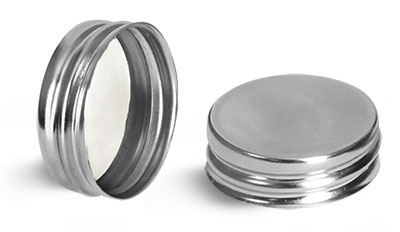 Metal Caps, Silver Metalized Caps w/ Pulp/Vinyl Liner