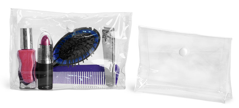 Clear Vinyl Bags w/ Snap On Flaps