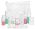 Clear Poly Bag w/ Travel Size Toiletry Containers