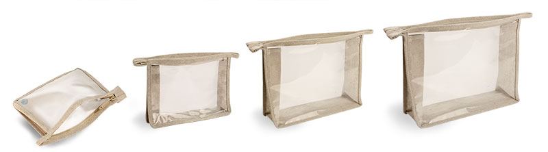 Plastic Bags, PEVA and Hemp Zipper Bags w/ Hang Loops