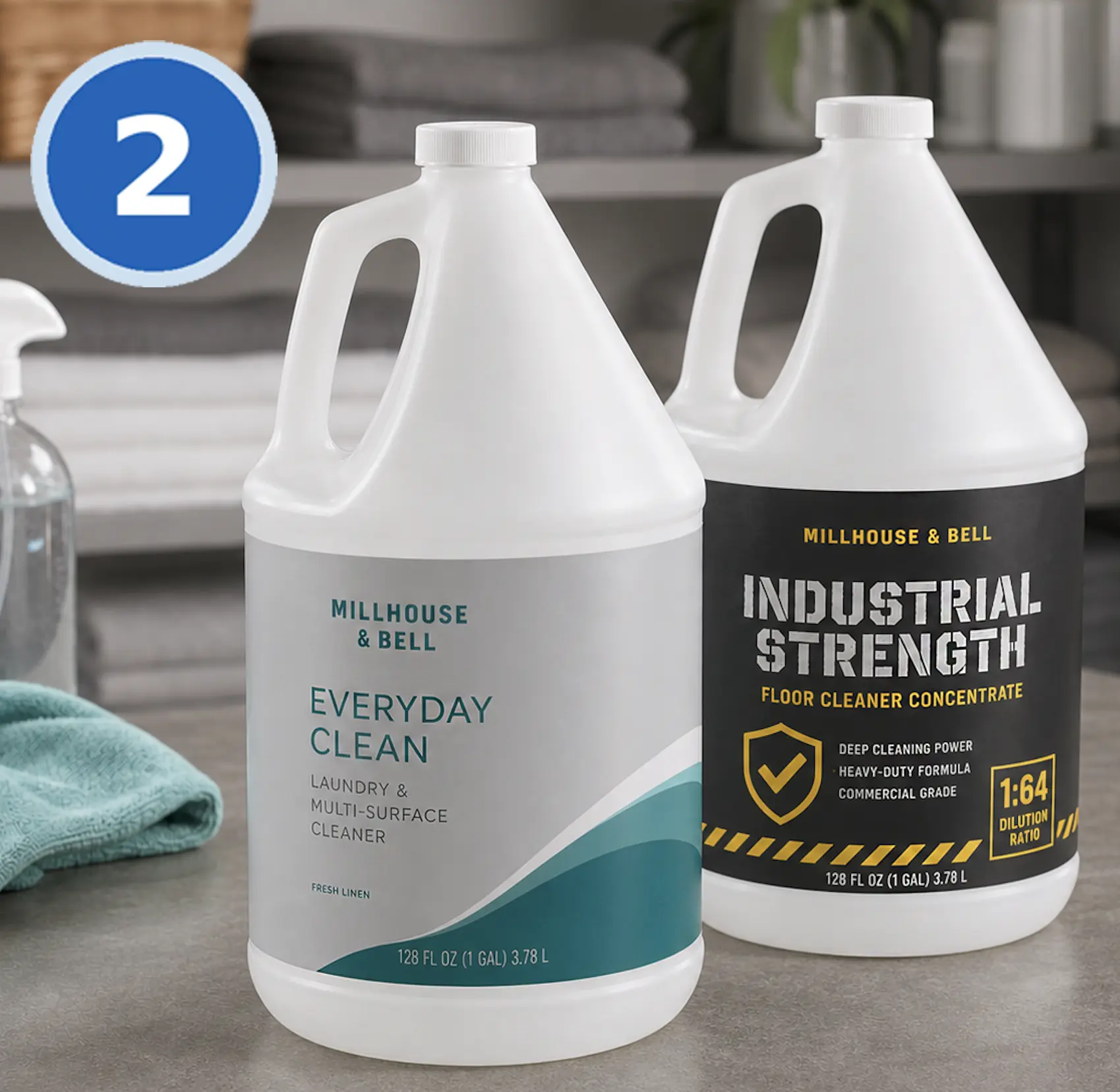1 Gallon HDPE Round Handle Jugs