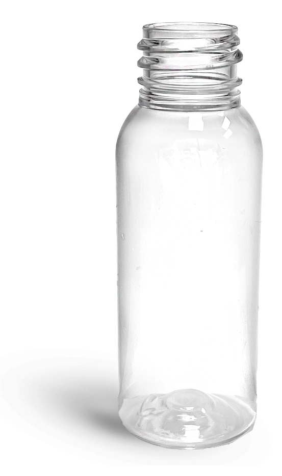 New 1 oz Clear PET Round Bottles