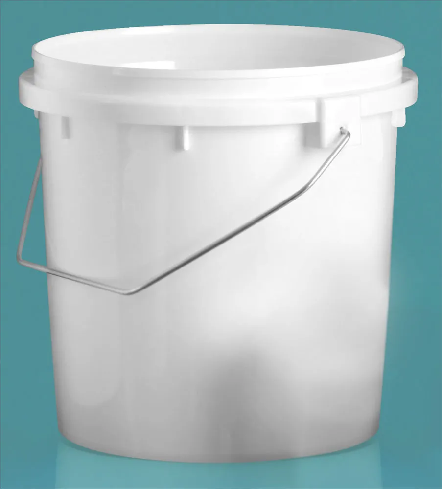1 gal White HDPE Pails  (Bulk), Caps Not Included
