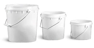  White HDPE Pails 