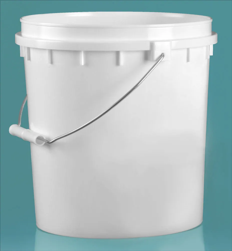 2 gal White HDPE Pails  (Bulk), Caps Not Included