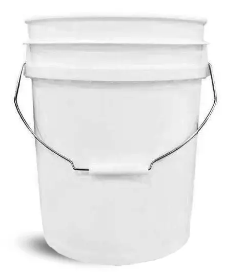 5 gallon White HDPE Pails w/ Metal Handle & Safety Warning, UN Rated (Bulk, Lids Not Included)   