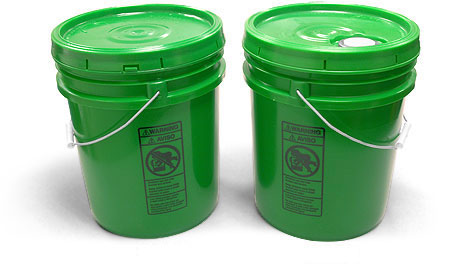 Plastic Pails, Green Pails w/ Plastic Lids