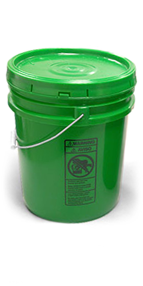 SKS Bottle & Packaging 5 gal w/ Solid Cover Green Pails w/ Plastic Lids