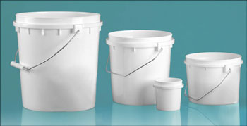 Plastic Pails, White HDPE Pails