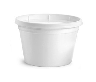 Plastic Tubs, White Polypropylene Tubs w/ White Lids