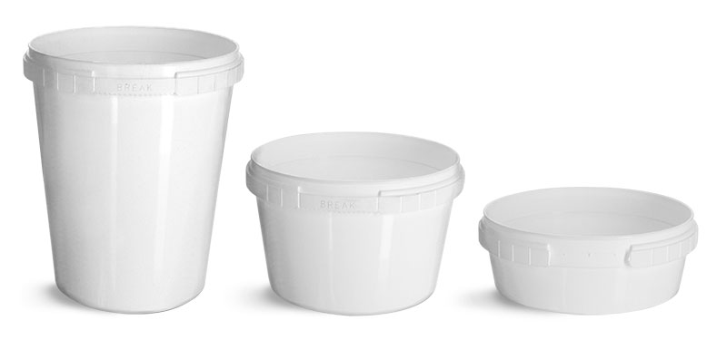 White Polypro Tamper Resistant Tubs (Bulk), Caps NOT Included
