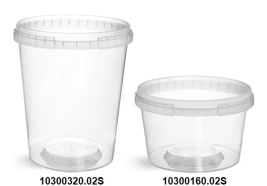 Plastic Tubs, Clear Polypro Tamper Resistant Tubs (Bulk), Caps NOT Included