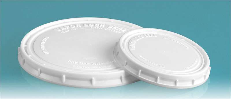 Plastic Lids, White Vapor Lock Covers