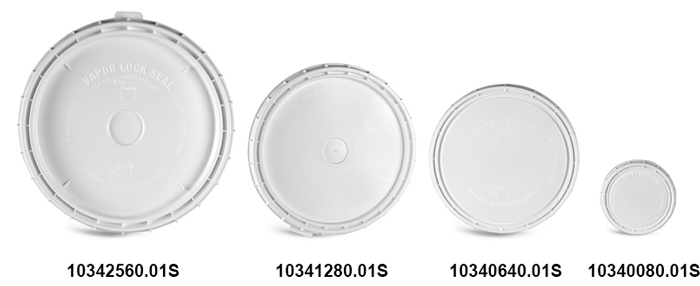Plastic Lids, White Vapor Lock Covers