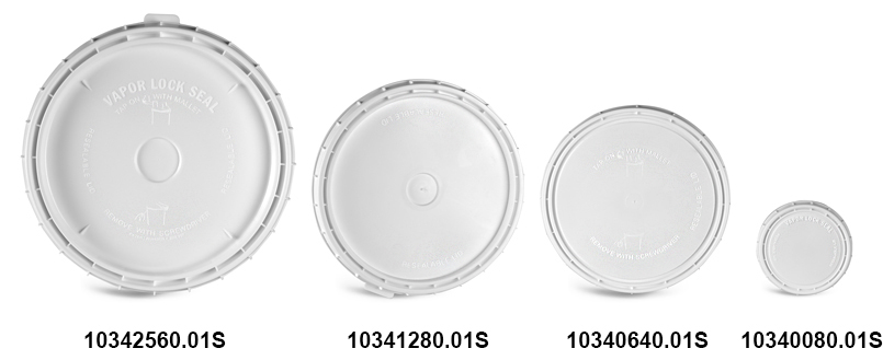 Plastic Lids, White Vapor Lock Covers