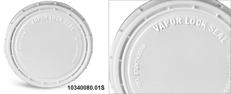 2 gal White HDPE Vapor Lock Covers (Bulk), Caps Not Included