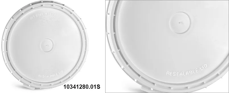 2 gal White HDPE Vapor Lock Covers (Bulk), Caps Not Included