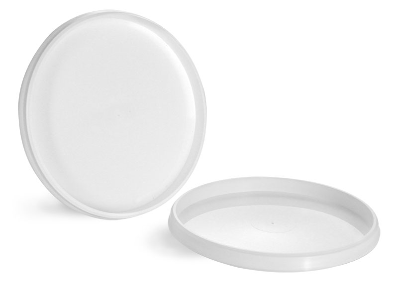Plastic Lids, White Polypropylene Lids For Tamper Resistant Tubs