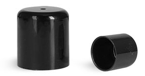 For .15 oz Tube Plastic Caps, Black Smooth Plastic Friction Fit Caps for Round Lip Balm Tubes