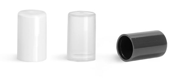 Plastic Caps, Smooth Polypropylene Friction Fit Caps for Slim Line Lip Balm Tubes