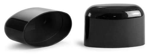 Black Polypro Dome Caps for Black Deodorant Tubes