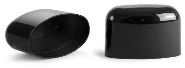 Black Polypropylene Dome Caps for Black Deodorant Tubes