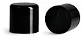 Plastic Caps, Black Smooth Polypropylene Friction Fit Caps