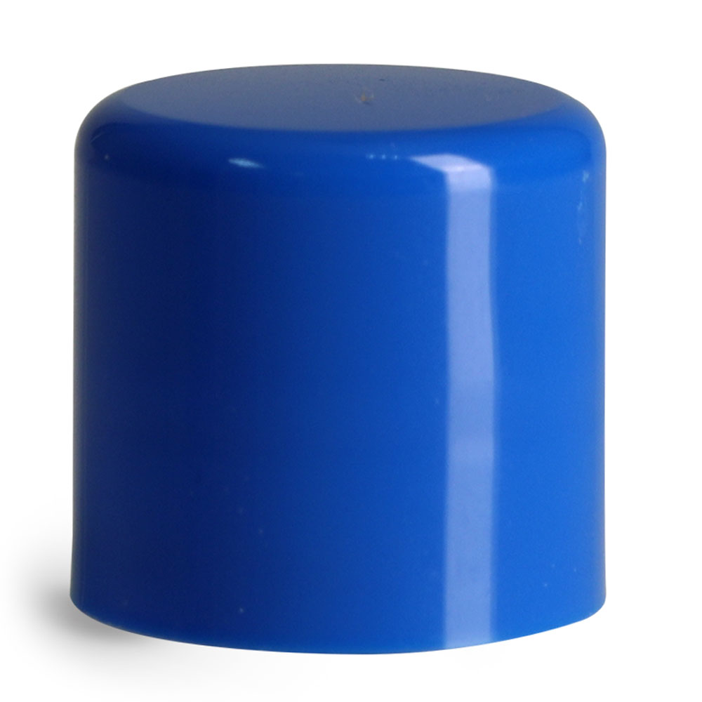 14 mm Blue Smooth Polypropylene Friction Fit Caps for Lip Balm Tubes
