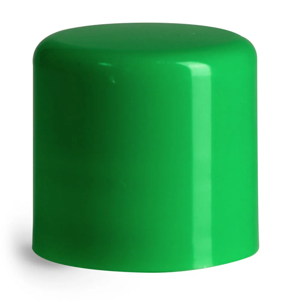 14 mm Green Smooth Polypropylene Friction Fit Caps for Lip Balm Tubes