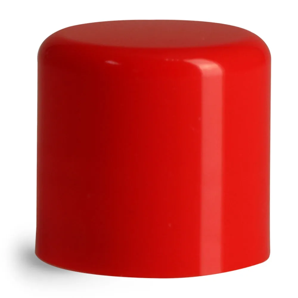 14 mm Red Smooth Polypropylene Friction Fit Caps for Lip Balm Tubes