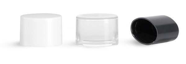 Plastic Caps, Smooth Polypropylene Friction Fit Caps for Oval Lip Balm Tubes