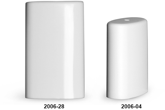 Plastic Caps, White Polypropylene Caps For Oval Deodorant Tubes