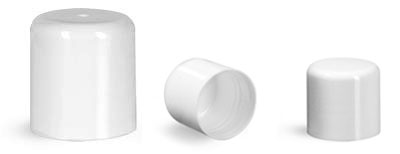 Plastic Caps, White Smooth Polypropylene Friction Fit Caps For Round Lip Balm Tubes