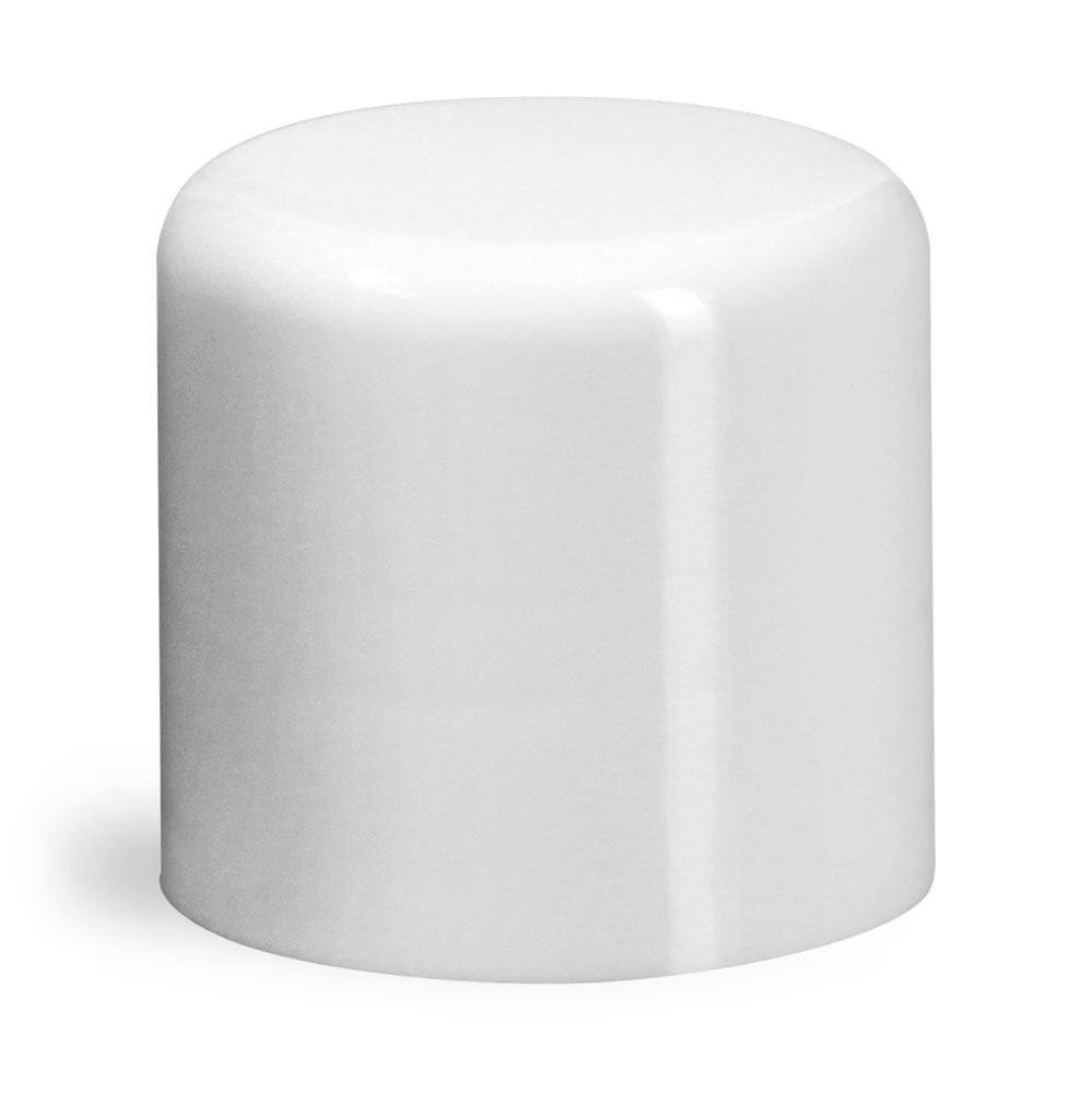 For .15 oz Tube Plastic Caps, White Smooth Polypro Friction Fit Caps for Round Lip Balm Tubes