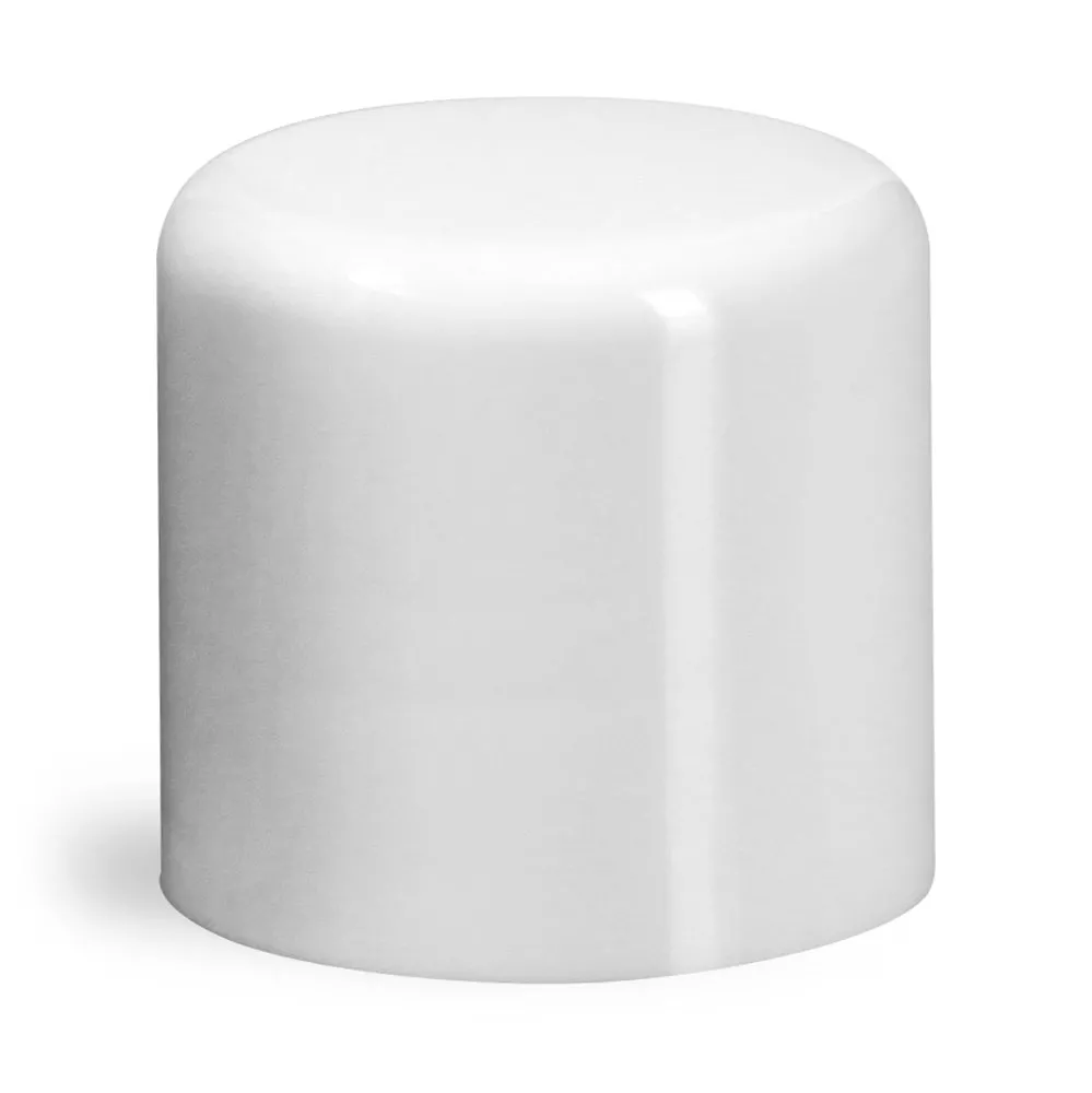 For .15 oz Tube Plastic Caps, White Smooth Polypro Friction Fit Caps for Round Lip Balm Tubes