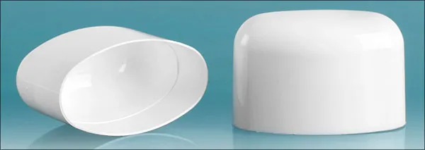 White Polypropylene Oval Deodorant Tube Caps (Bulk)