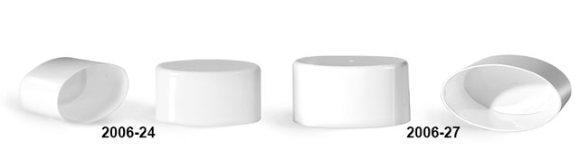 Plastic Caps, White Polypropylene Flat Deodorant Tube Caps